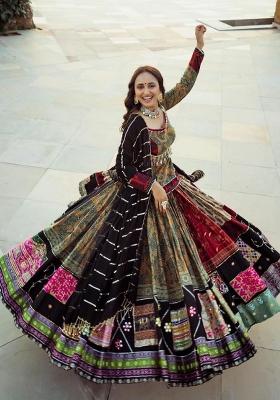 Multicolor Digital Print Silk Blend Lehenga Set