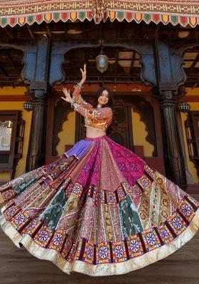 Multicolor Digital Print Silk Blend Lehenga Set
