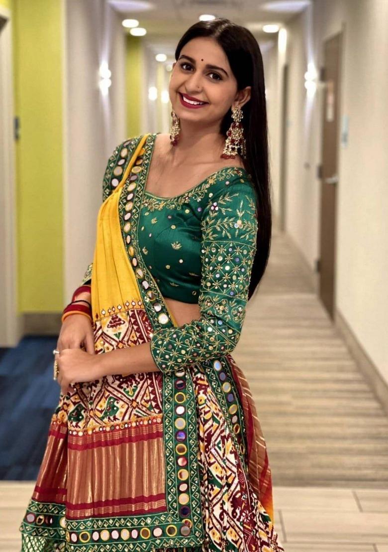 Multicolor Digital Print Silk Blend Lehenga Set - Indya