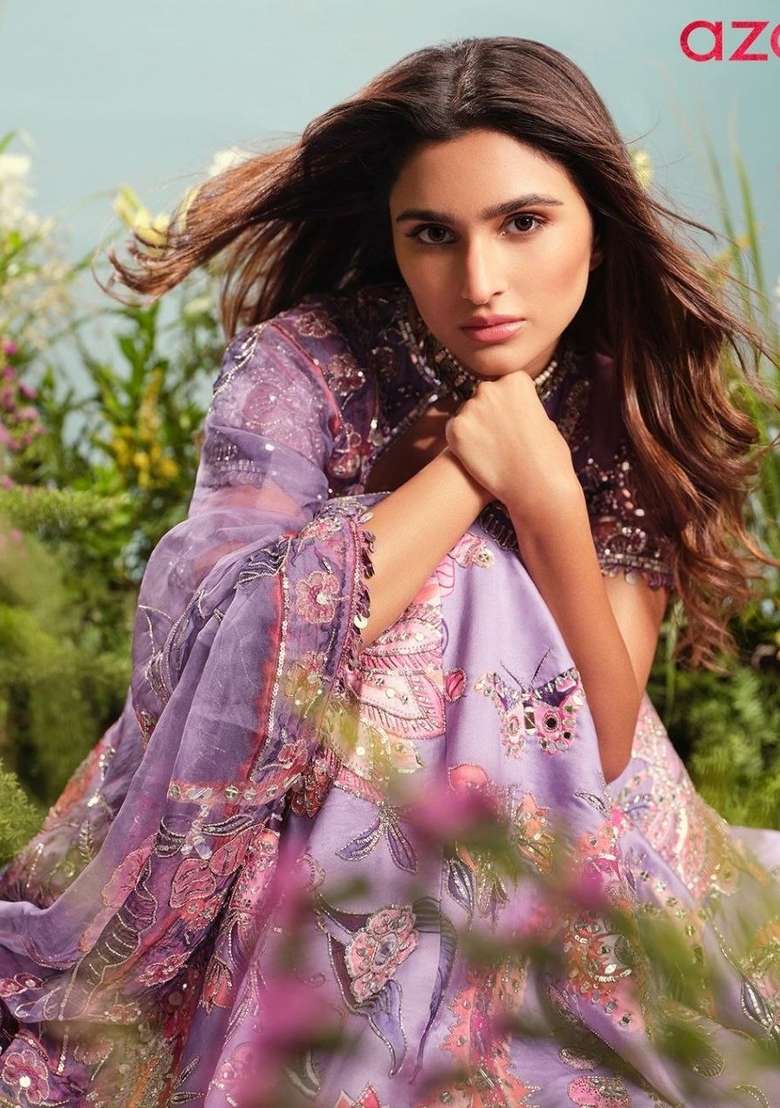 Purple Work Silk Lehenga Set with Sequin for Diwali | Wedding & Festive Wear - Indya