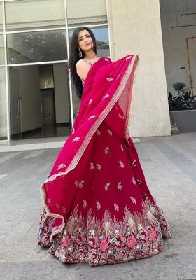 Rani Pink Georgette Lehenga Set