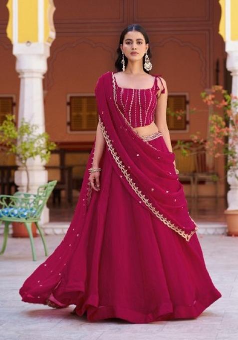 Pink Embroidered Fendi Lehenga Set