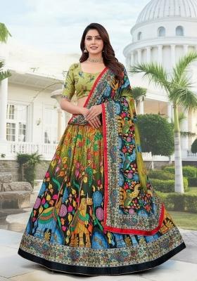 Perrot Printed Silk Lehenga Set