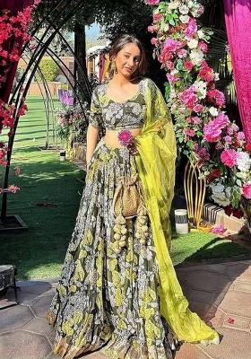 Perrot Printed Silk Lehenga Set