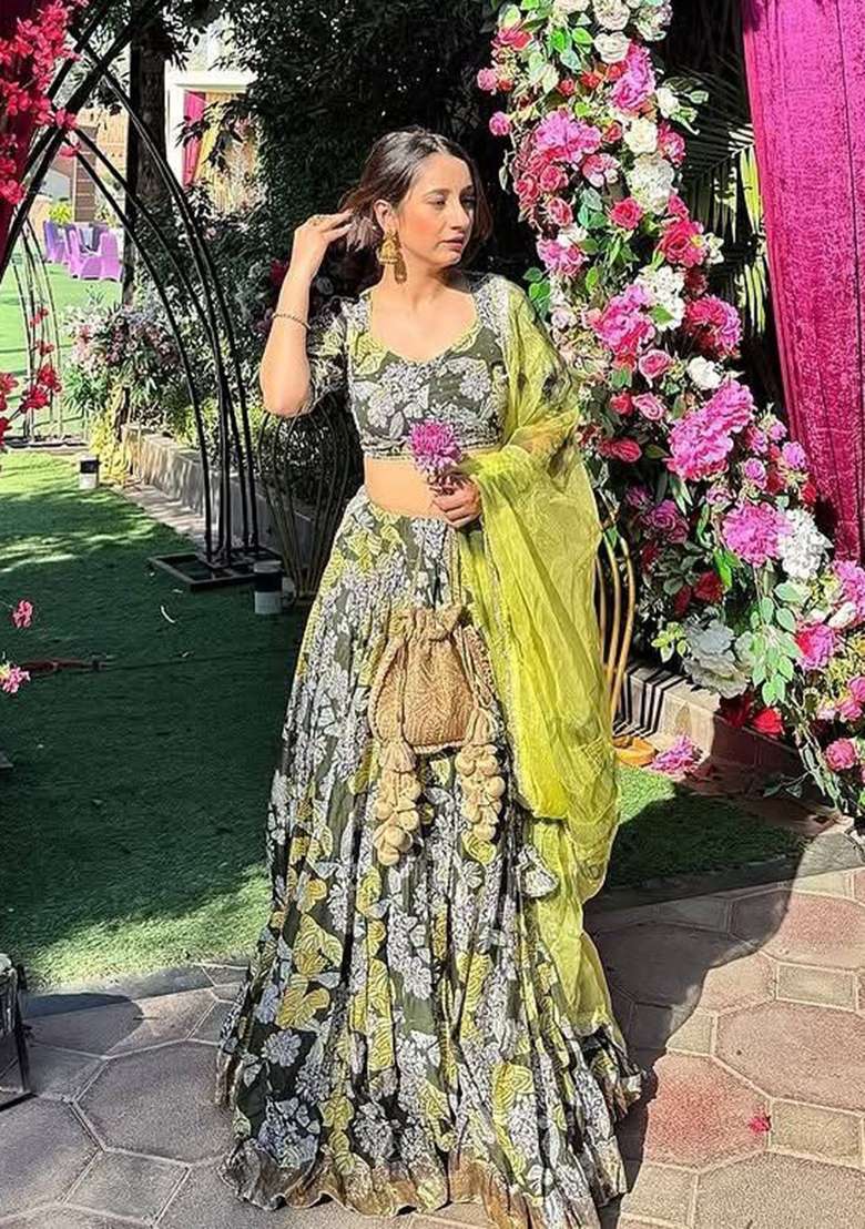 Perrot Silk Lehenga Set with Printed for Diwali | Wedding & Festive Wear - Indya