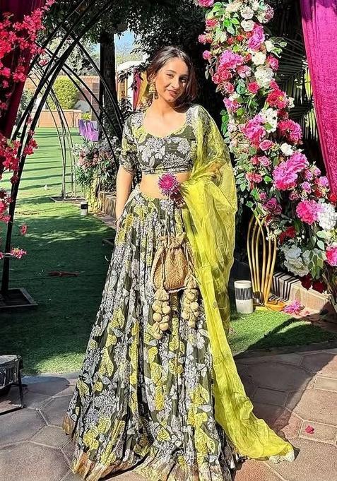 Perrot Printed Silk Lehenga Set