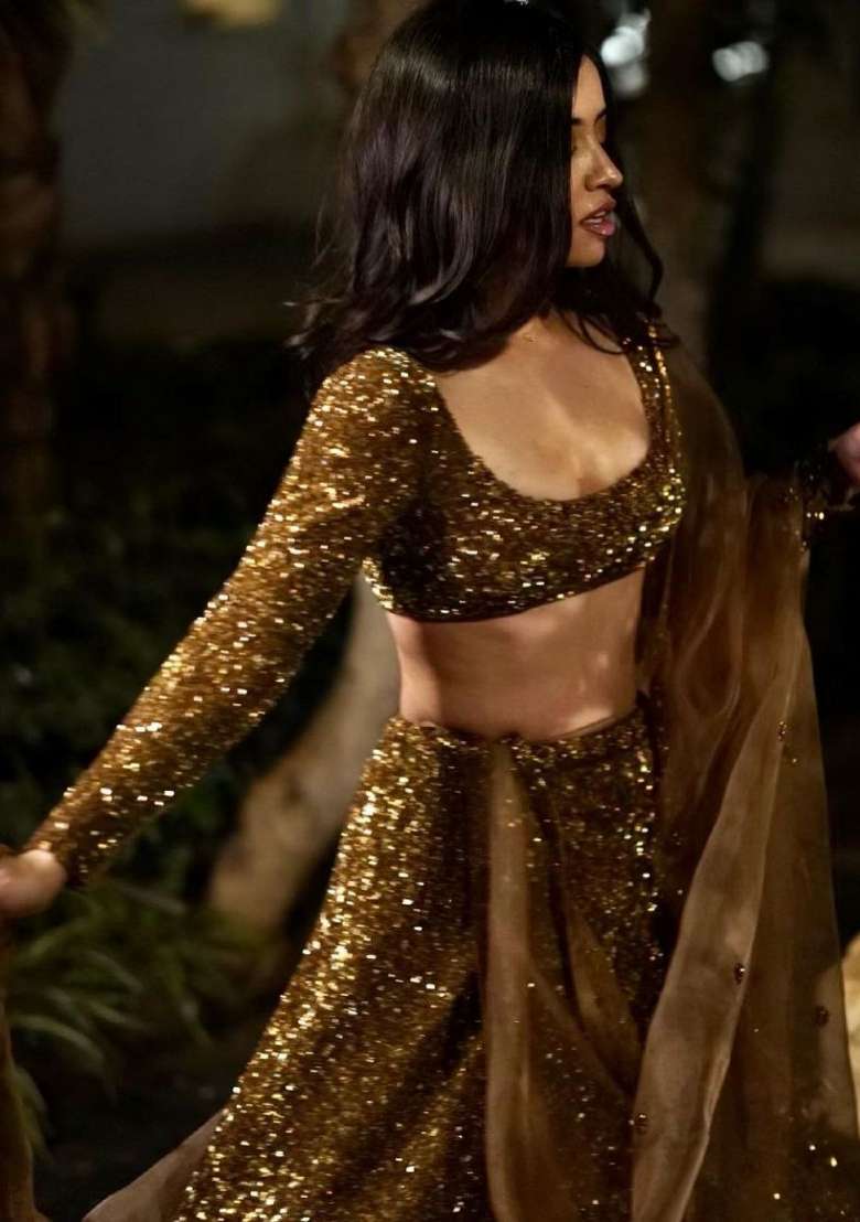 Multicolor Sequin Work Satin Lehenga Set for Diwali and Festive Wear - Indya