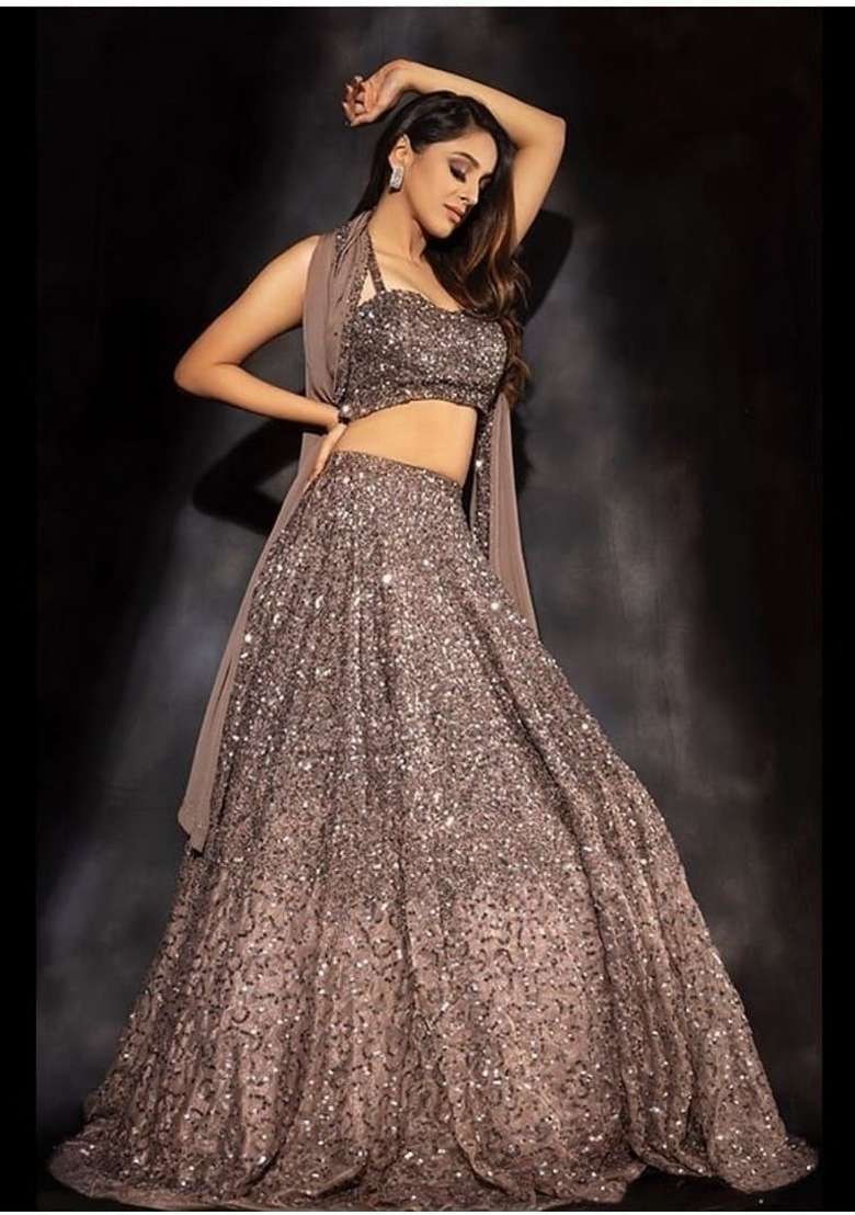 Multicolor Silk Lehenga Set with Embroidered for Diwali | Wedding & Festive Wear - Indya