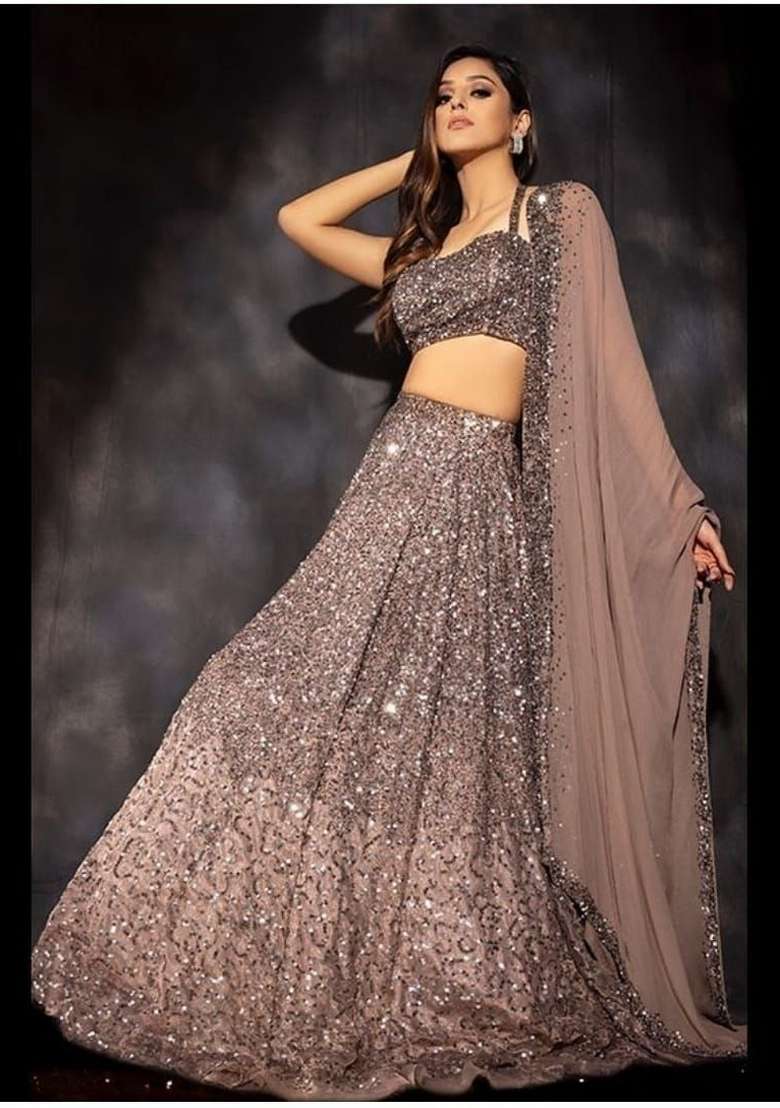 Multicolor Silk Lehenga Set with Embroidered for Diwali | Wedding & Festive Wear - Indya