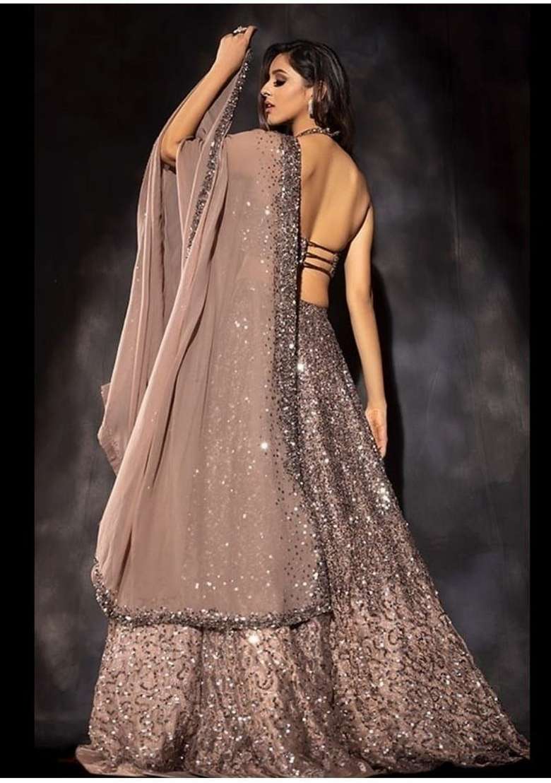 Multicolor Silk Lehenga Set with Embroidered for Diwali | Wedding & Festive Wear - Indya