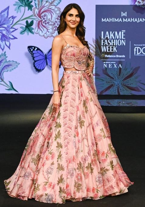 Pink Embroidered Silk Lehenga Set