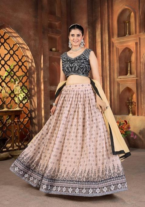Chiku Embroidered Georgette Lehenga Set
