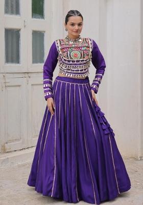 Purple Jacquard Shimmer Lehenga Set