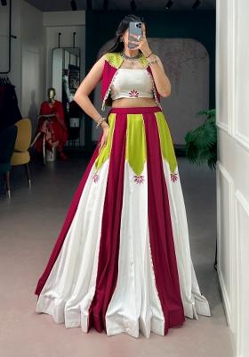 Pink Gota Patti Rayon Lehenga Set