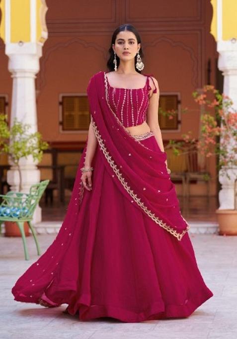 Pink Embroidered Fendi Lehenga Set