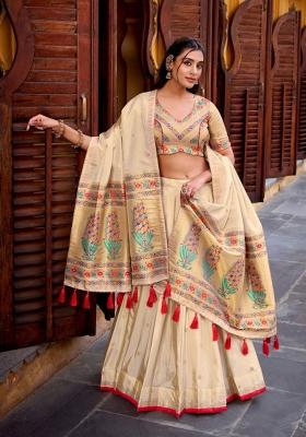 Red Zari Work Shimmer Lehenga Set