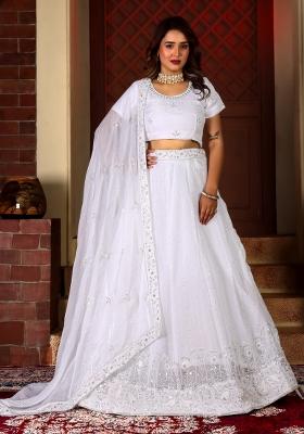 White Embroidered Fendi Lehenga Set
