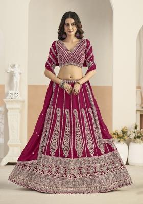 Pink Sequin Work Georgette Lehenga Set