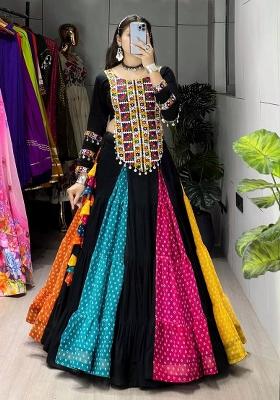 Multicolor Printed Cotton Lehenga Set