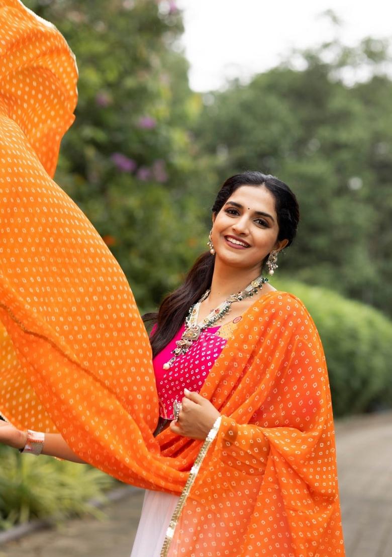 Multicolor Gota Patti Work Cotton Lehenga Set - Indya