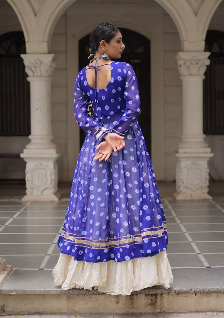 White Kutch Work Cotton Chaniya Choli Set For Navratri And Garba - Indya