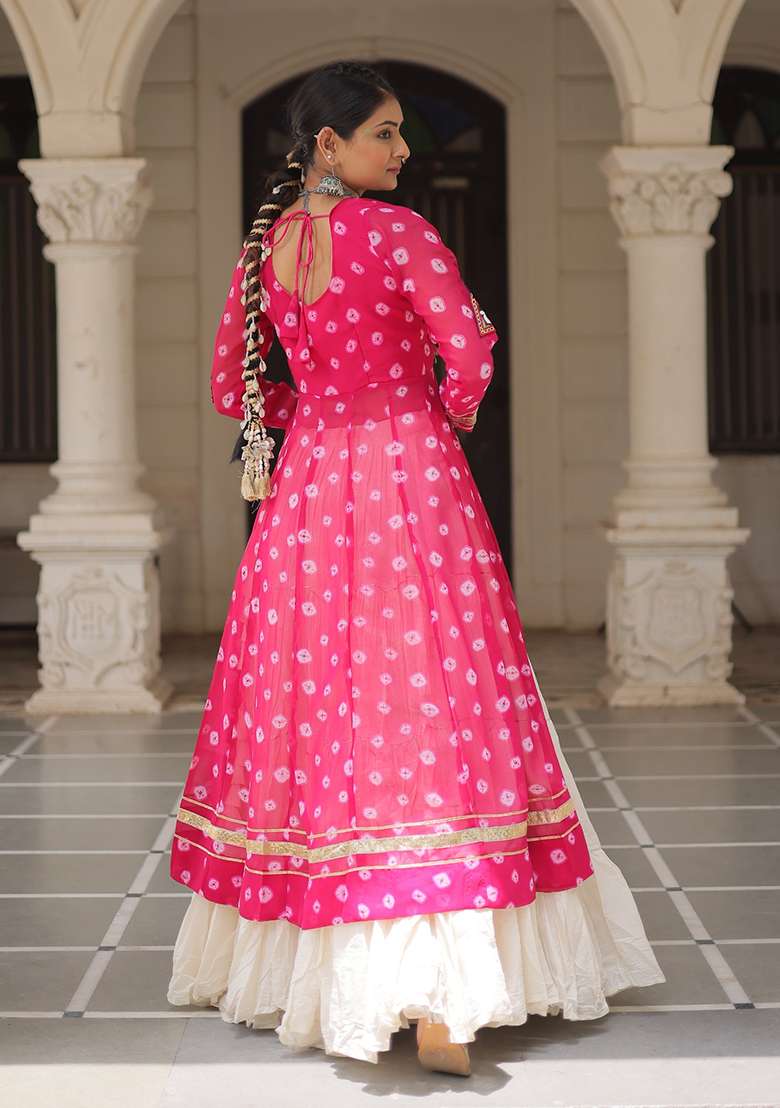 White Kutch Work Cotton Chaniya Choli Set For Navratri And Garba - Indya