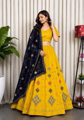 Yellow Silk Lehenga Choli