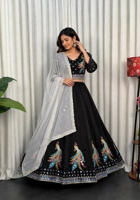 Black Silk Lehenga Choli