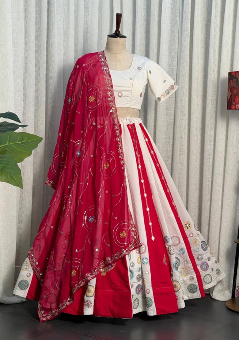 Rani Pink Silk Lehenga Choli - Indya