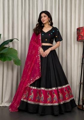Black Silk Lehenga Choli