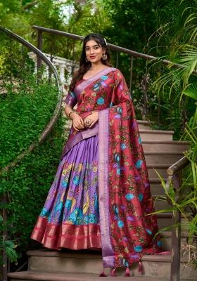 Lavender Silk Lehenga Set