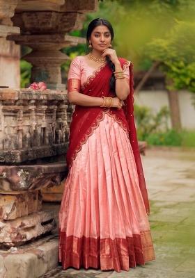 Blue Zari Work Silk Lehenga Set