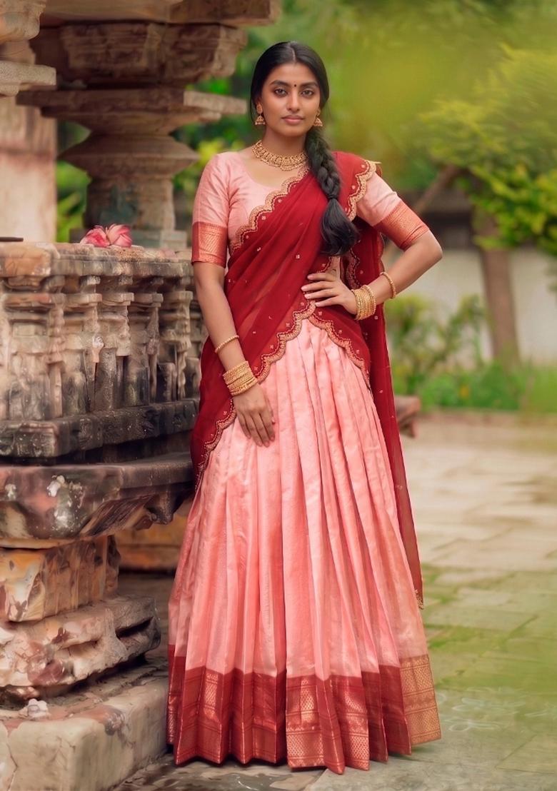 Blue Zari Work Silk Lehenga Set - Indya