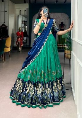 Peacock Zari Work Silk Lehenga Set