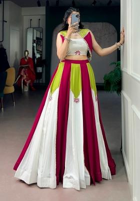 Green Gota Patti Rayon Lehenga Set