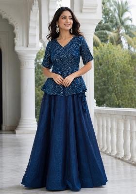 Morpeach Embroidery Fendi Lehenga Set
