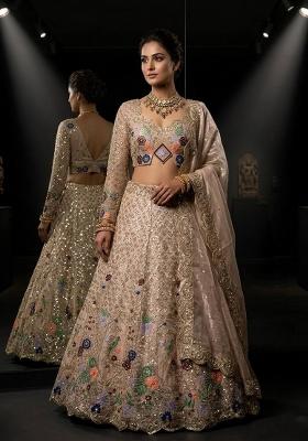 Cream Embroidered Jimmy Choo Lehenga Set