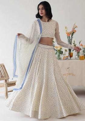Off White Georgette Lehenga Set