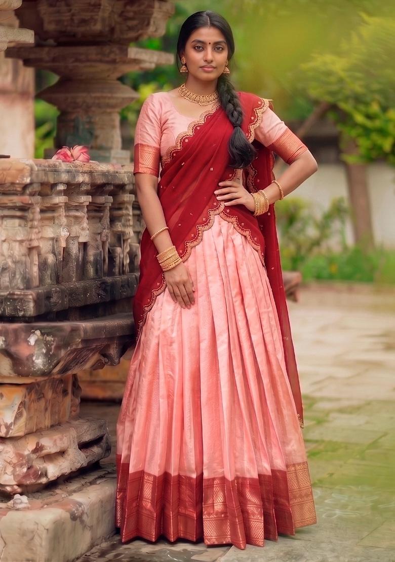 Blue Zari Work Silk Lehenga Set - Indya