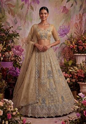 Chiku Zari Work Net Lehenga Set
