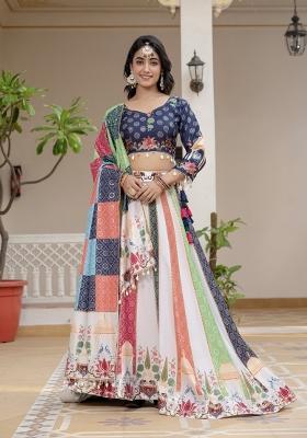 Blue Silk Lehenga Choli