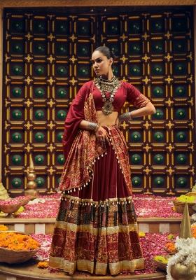 Red Rayon Lehenga Choli
