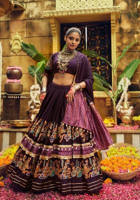 Purple Rayon Lehenga Choli