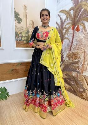 Blue Embroidery Rayon Lehenga Choli
