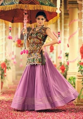 Purple Rayon Lehenga Choli