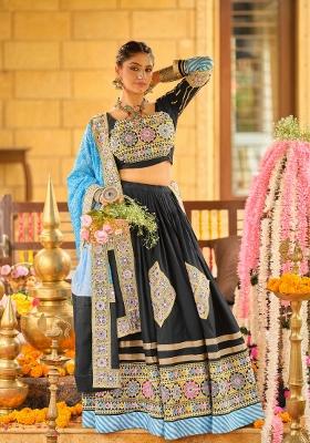 Blue Rayon Lehenga Choli