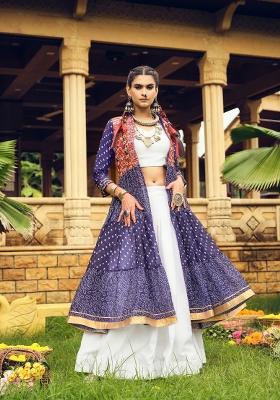 Blue Cotton Lehenga Choli