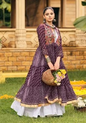 Purple Cotton Lehenga Choli