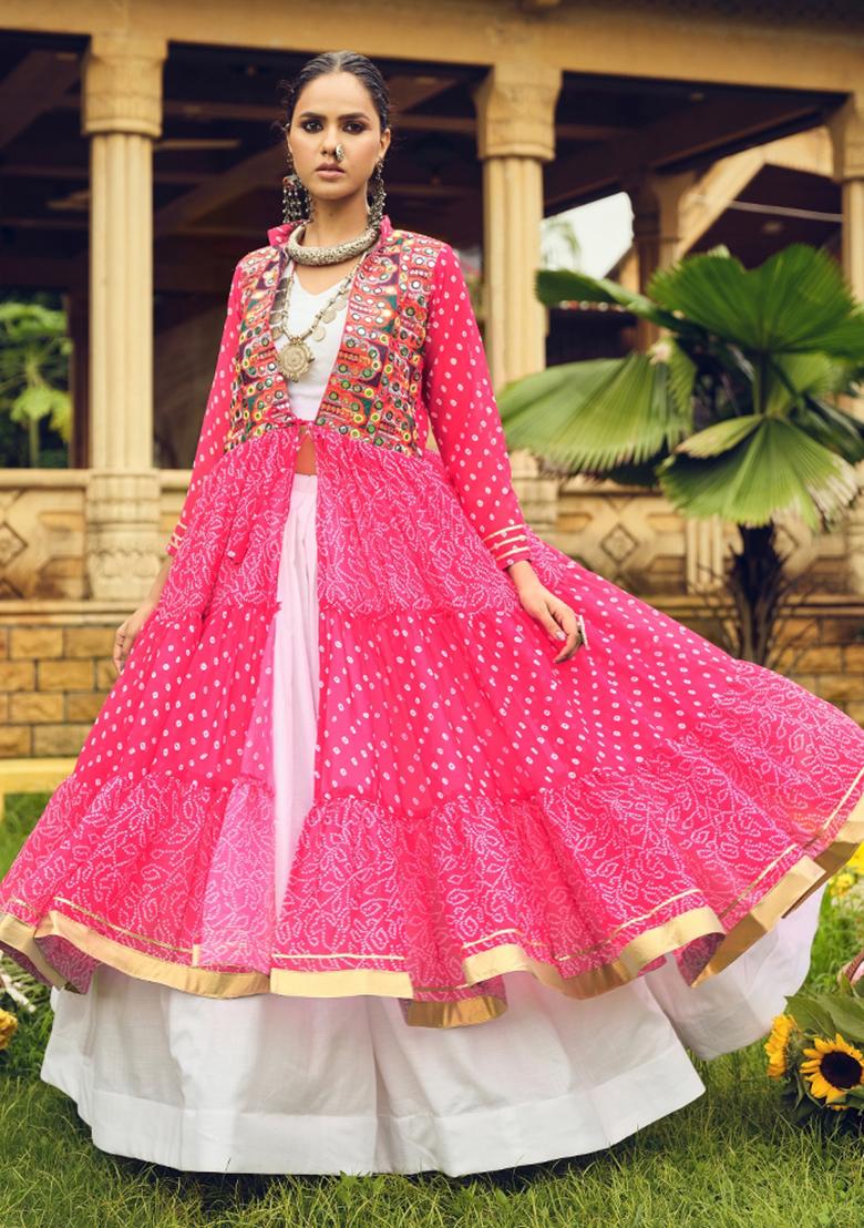 Red Cotton Lehenga Choli - Indya