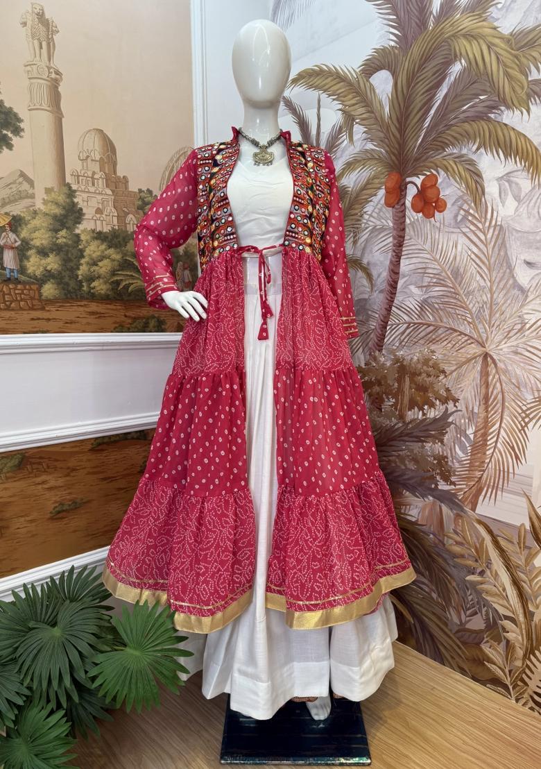 Red Cotton Lehenga Choli - Indya